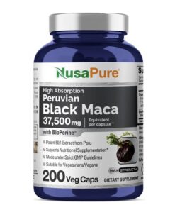 Black Maca Root 37,500mg 200Veggie Capsules