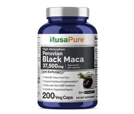 Black Maca Root 37,500mg 200Veggie Capsules