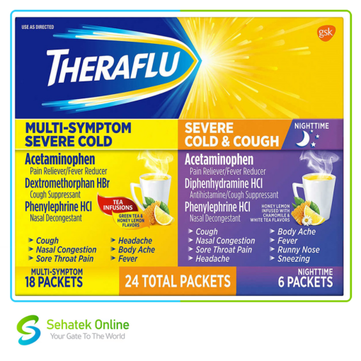 Theraflu Severe Cold Cough 24 Powder Packets