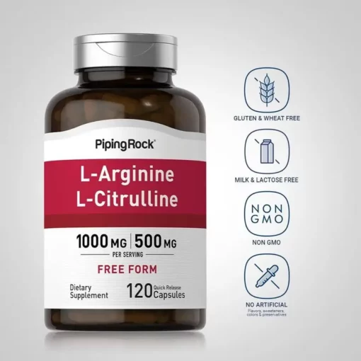 Piping Rock L-Arginine L-Citrulline Complex 1000mg 120 Capsules