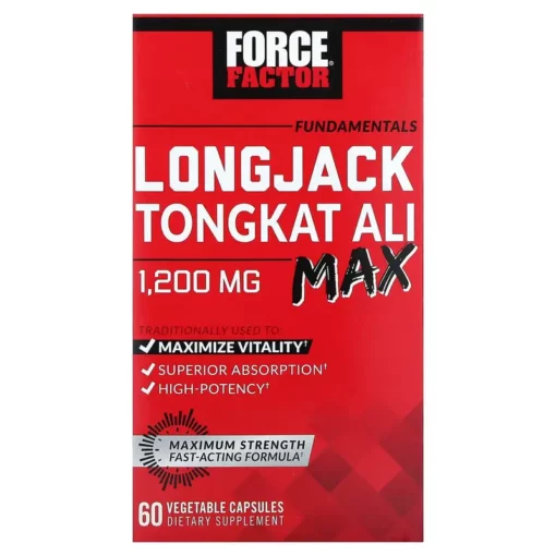 LongJack Tongkat Ali Max ، 60 كبسولة نباتية ، (600 ملجم لكل كبسولة)