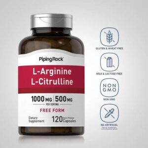 Piping Rock L-Arginine L-Citrulline Complex 1000mg 120 Capsules