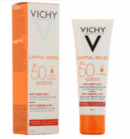 Capital Soleil Anti-Age SPF50+ 3-en-1: Multi-Protection for Youthful, Sun-Kissed Skin