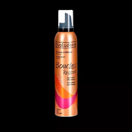 Transform Your Curls with EVOLUDERM Boucles Ressort - Keratin Styling Mousse for Stunning, Long-Lasting Definition