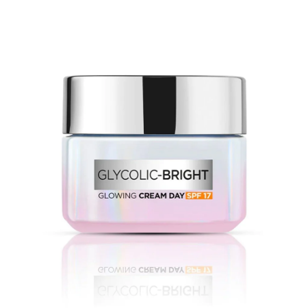 Discover Radiant Skin with L'Oreal Glycolic Bright Glowing Day Cream with SPF17 - 50ML for Everyday Confidence
