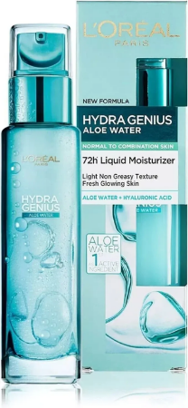 L'Oréal Paris Hydra Genius Aloe Water 72H Liquid Moisturizer 70 ml: Unlock Deep Hydration for Radiant Skin!