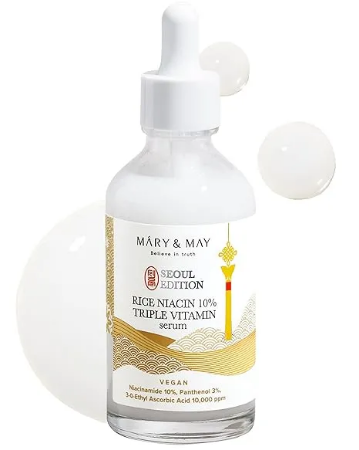 Mary&May SEOUL EDITION Rice Niacin 10% Triple Vitamin Serum - Brightens & Hydrates - 30ml