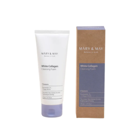 Mary & May White Collagen Cleansing Foam - Hydrating Formula for Radiant Skin - 150ml
