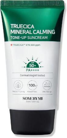 Some by Mi Truecica Mineral Calming Tone-Up Suncream - Soothing Protection for Sensitive Skin - 50ml