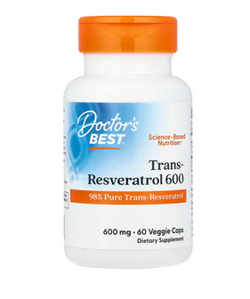 Doctor’s Best Trans-Resveratrol 600mg | Premium Anti-Aging Supplement | 60 Capsules