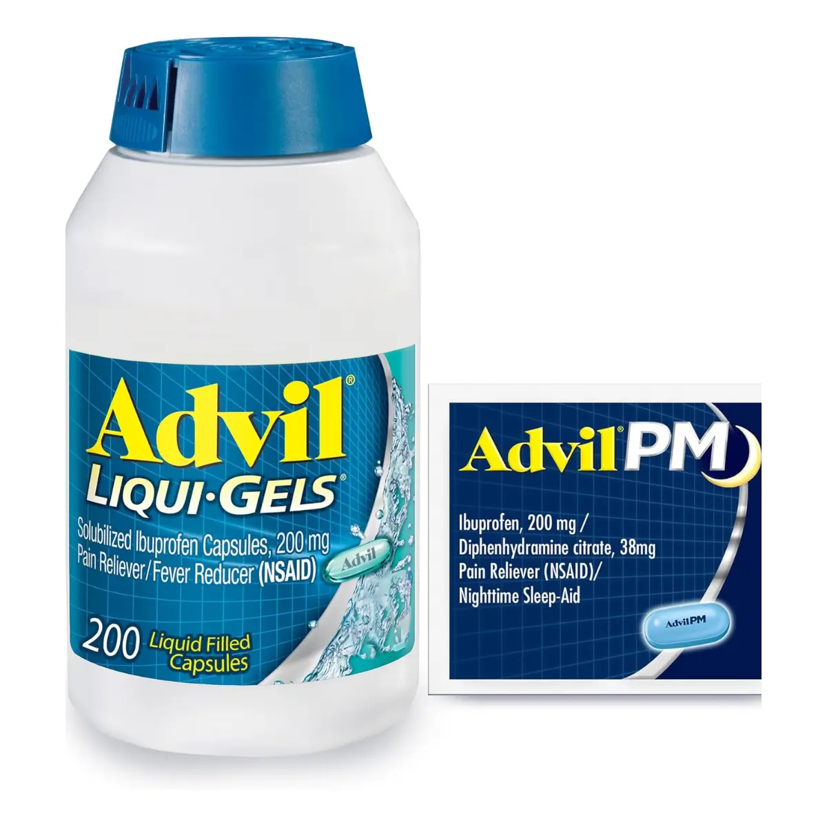 أدفيل ليكوي جيلز (Advil Liqui-Gels) – مسكن للألم وخافض للحرارة (200 ملغ) | عبوة 200 كبسولة سائلة