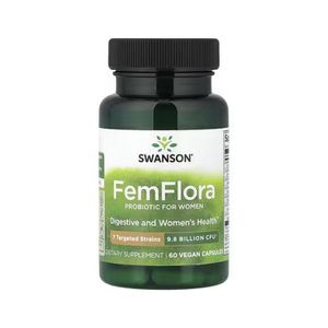 Swanson Vitamins FemFlora, Probiotic for Women, 9.8 Billion CFU, 60 Vegetarian Capsules