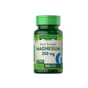 Premium Vital Extra Strength Magnesium 250mg (100 Coated Caplets) with Practical Pill Box – High Potency Muscle & Nerve Rhythm Matrix & Calm Shield – Non-GMO Mineral Supplement