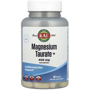 Magnesium Taurate, 400 mg, 90 Tablets (90 Count) Third Party Tested, Vegan Friendly, Gluten Free, Manufactured in The USA