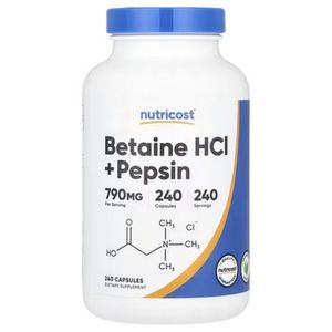Nutricost Betaine HCl + Pepsin 790mg 240 Capsules