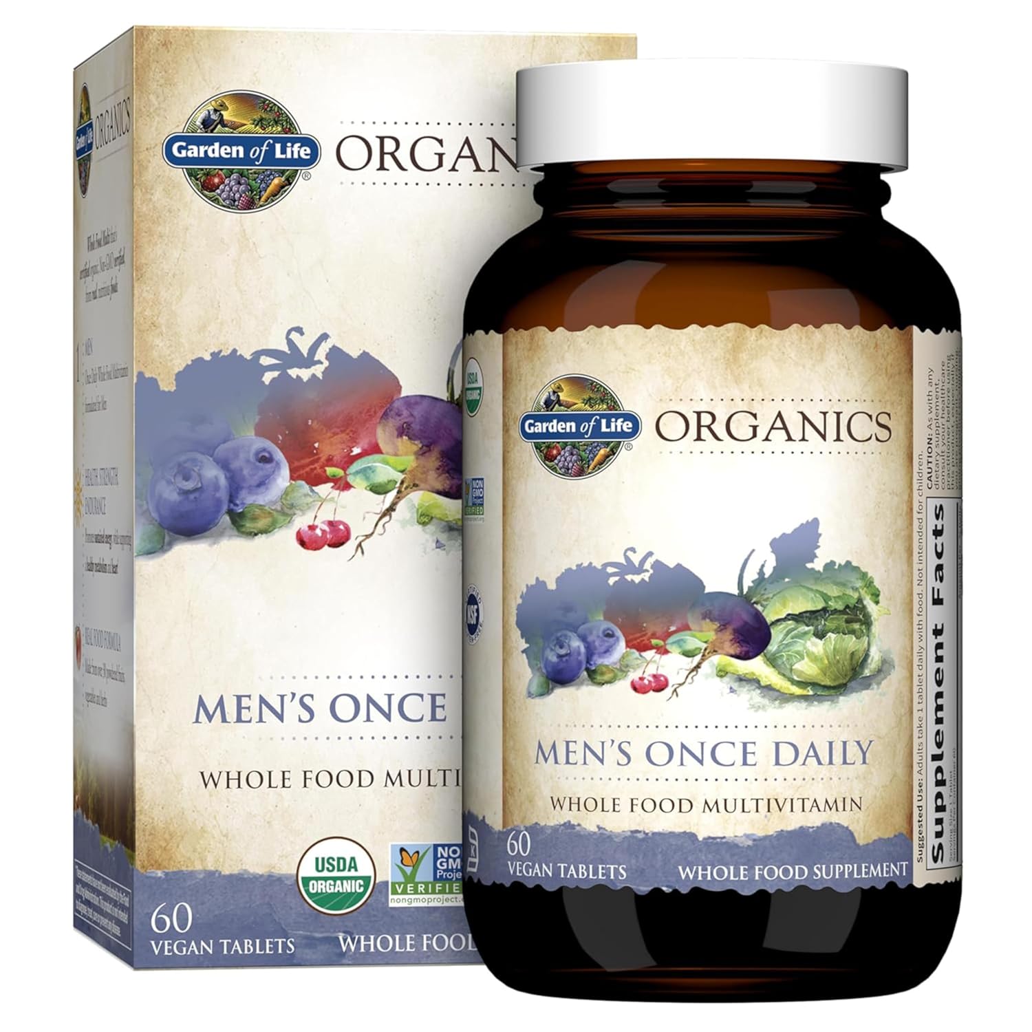 Garden of Life Organics Men’s Multivitamin, 60 Tablets