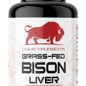 Grass Fed Bison Liver Capsules Supports Energy Production, Detoxification, Digestion, Immunity, Natural Iron Non-GMO, Freeze Dried Liver Health Supplement, 3000mg
