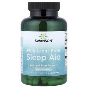 Swanson Melatonin free sleep aid, 120 capsules It contains magnesium L theanine, and 5 HTP GABA