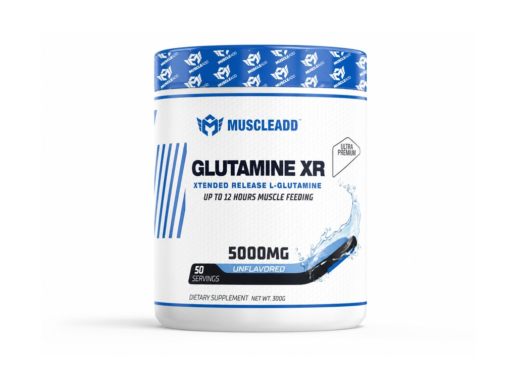 جلوتامين Glutamine XR 5000mg – جرعة 50Serv - 300G – من ®MuscleADD