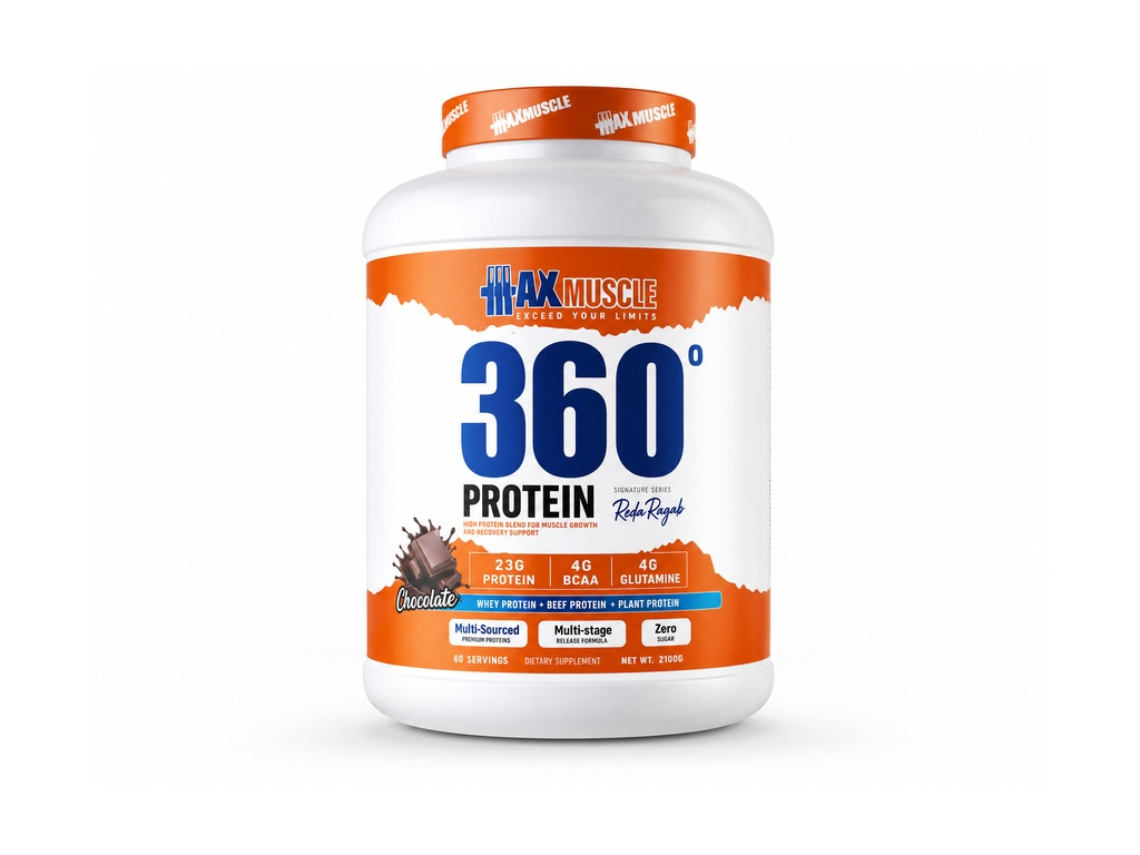 بروتين متعدد المصادر للبناء والتعافي الشامل 360 Protein Powder - حجمين مختلفين من ®MaxMuscle