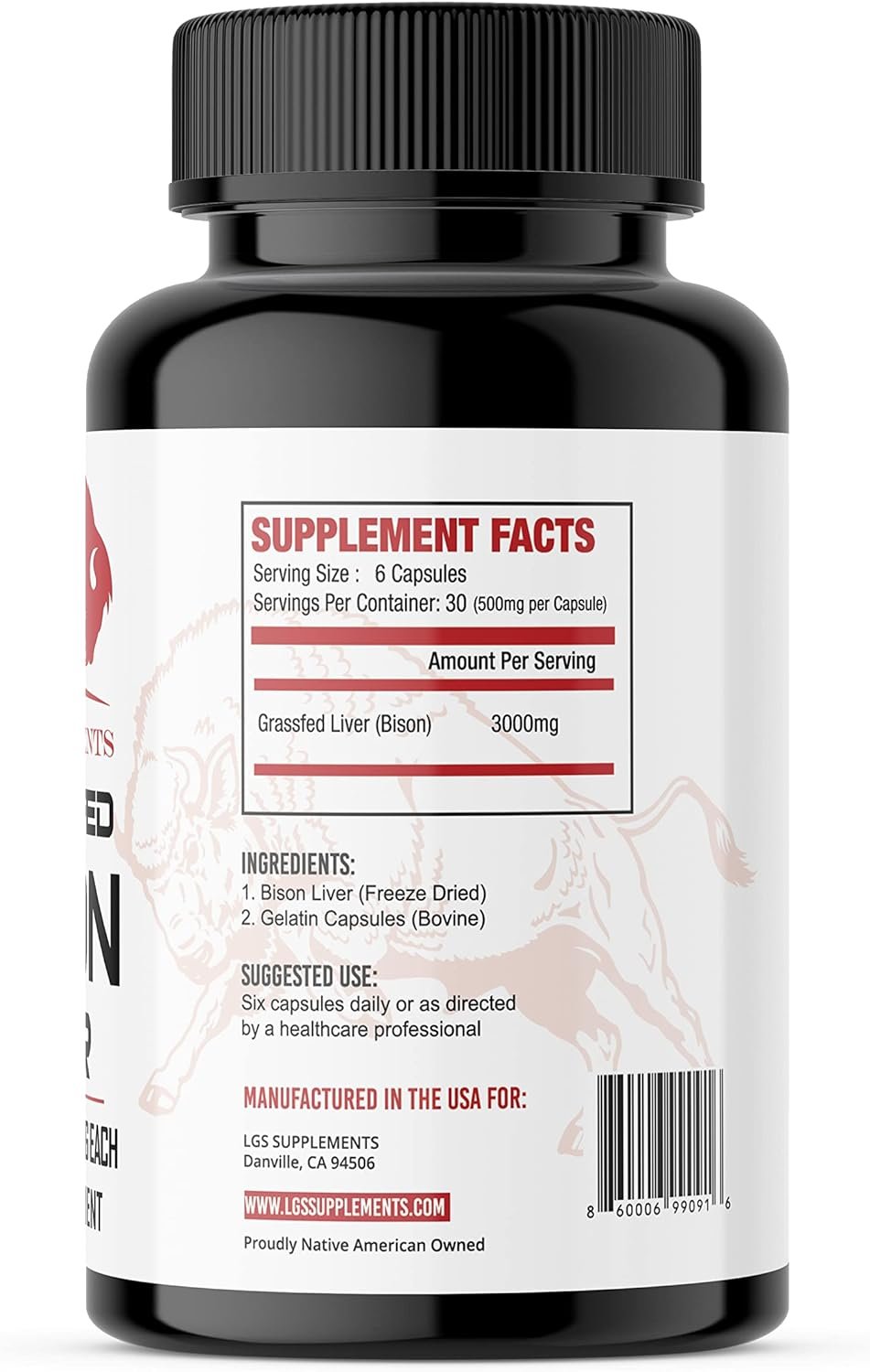 Grass Fed Bison Liver Capsules Supports Energy Production, Detoxification, Digestion, Immunity, Natural Iron Non-GMO, Freeze Dried Liver Health Supplement, 3000mg - الصورة 2