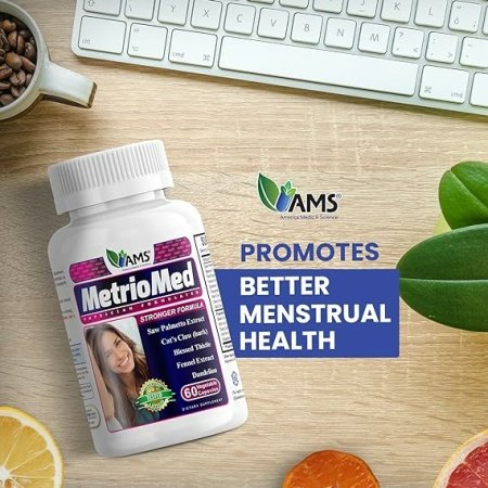 America Medic & Science MetrioMed 60 Capsules | Fertility Supplement for Women | Organic Pills with Black Cohosh, Chasteberry and Red Clover Herbs - الصورة 9