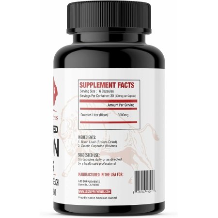 Grass Fed Bison Liver Capsules Supports Energy Production, Detoxification, Digestion, Immunity, Natural Iron Non-GMO, Freeze Dried Liver Health Supplement, 3000mg - الصورة 20