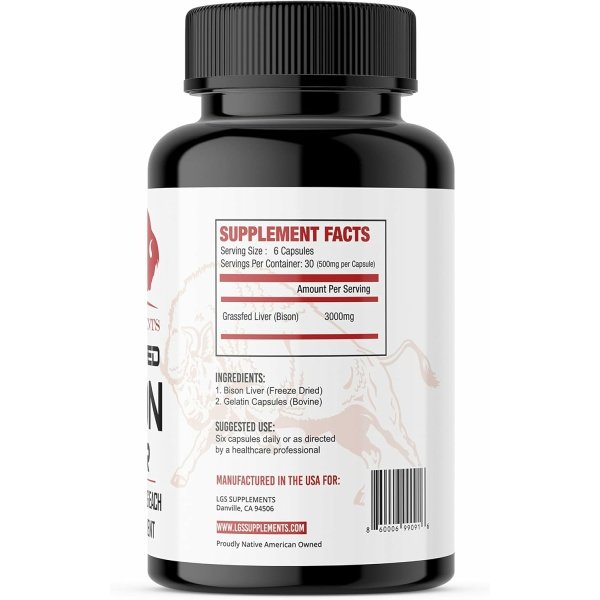 Grass Fed Bison Liver Capsules Supports Energy Production, Detoxification, Digestion, Immunity, Natural Iron Non-GMO, Freeze Dried Liver Health Supplement, 3000mg - الصورة 11