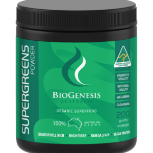 BioGenesis SUPER GREENS POWDER 200G بيو جينيسيس سوبر جرين بودر 200جم ،للطاقة والحيوية،للصحة العامة للجسم