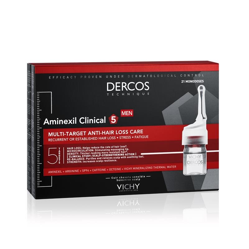DERCOS TECHNIQUE AMINEXIL CLINICAL 5 – TREATMENT MEN MULTI-TARGET ANTI-HAIR LOSS CARE RECURRENT OR ESTABLISHED HAIR LOSSعلاج فعال وقوي للرجال لتساقط الشعر واعادة انبات الشعر مره اخري وهو مفيد في جميع انواع تساقط الشعر