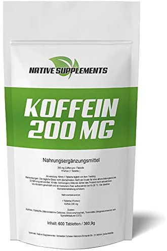 Caffeine Tablets 200mg | 600 Count | Vegan Energy Boost