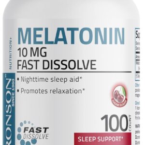 Bronson Melatonin 10 mg Cherry Flavored 100 Lozenges
