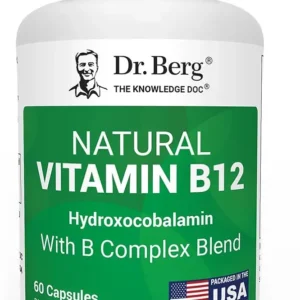 Dr. Berg Natural Vitamin B12 1000 mcg with B Complex Blend – hydroxocobalamin B12 – 60 Capsules