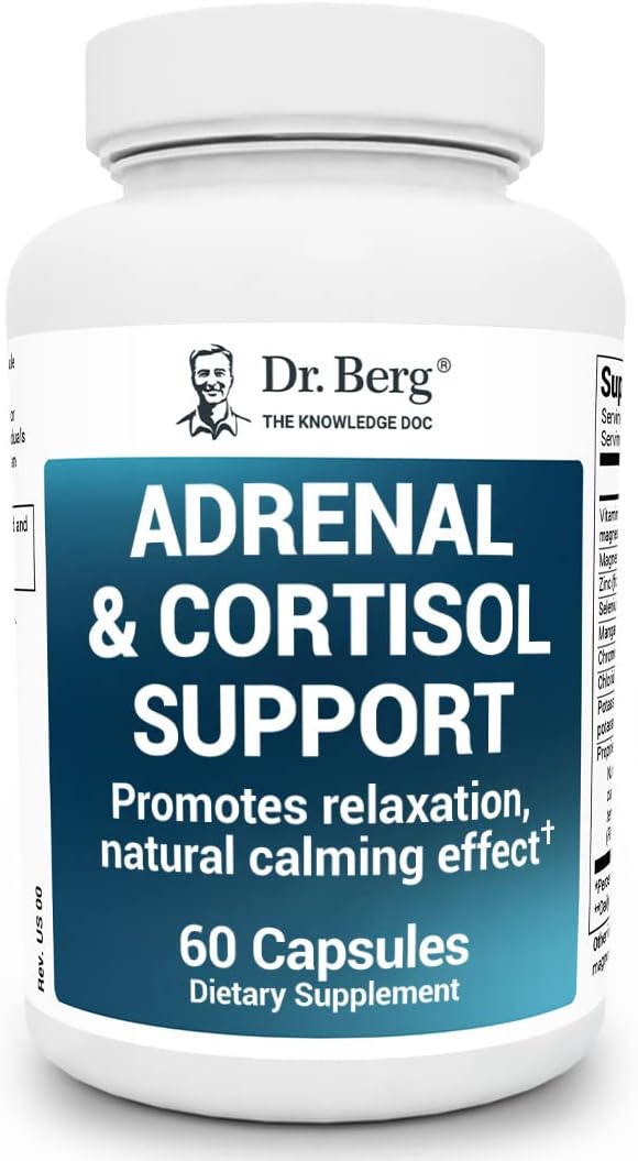 Dr. Berg Adrenal & Cortisol Support | Stress Management Formula – 60 Capsules