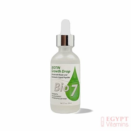 BIO7 BIOTIN GROWTH DROP INFUSED BIOMIMETIC SIGNAL PEPTIDE – 2 Fl Oz – Improve the Appearance of Hair Loss By Looking Visibly Longer, Thicker, Boost Follicle Growth – By Natures البيوتين السائل 60 مل لعلاج تساقط الشعر وتقويته وتقوية بصيلاته وجعله اكثر سمكا - الصورة 15