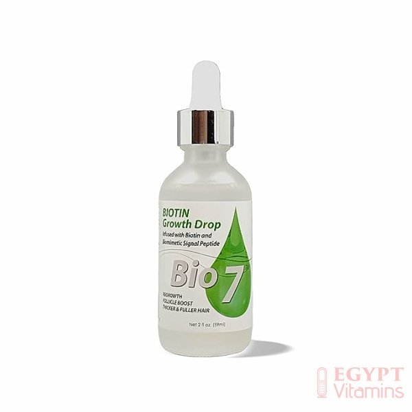 BIO7 BIOTIN GROWTH DROP INFUSED BIOMIMETIC SIGNAL PEPTIDE – 2 Fl Oz – Improve the Appearance of Hair Loss By Looking Visibly Longer, Thicker, Boost Follicle Growth – By Natures البيوتين السائل 60 مل لعلاج تساقط الشعر وتقويته وتقوية بصيلاته وجعله اكثر سمكا - الصورة 8