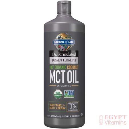 Garden of Life Dr. Formulated Brain Health 100% Organic Coconut MCT Oil 32 fl oz Unflavored, 13g MCTs, Keto & Paleo Diet Friendly Body & Brain Fuel, Certified Non-GMO Vegan & Gluten Free, Hexane-Free جاردين اوف لايف ، زيت م س ت من جوز الهند العضوى 100%، لصحة المخ ووقود سريع للجسم والمخ ، 946 مل - الصورة 21