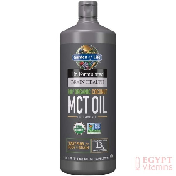 Garden of Life Dr. Formulated Brain Health 100% Organic Coconut MCT Oil 32 fl oz Unflavored, 13g MCTs, Keto & Paleo Diet Friendly Body & Brain Fuel, Certified Non-GMO Vegan & Gluten Free, Hexane-Free جاردين اوف لايف ، زيت م س ت من جوز الهند العضوى 100%، لصحة المخ ووقود سريع للجسم والمخ ، 946 مل - الصورة 11