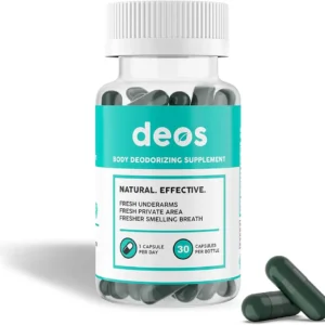 DEOS Internal Deodorant Supplement | Full Body Odor Control | 30 Capsules