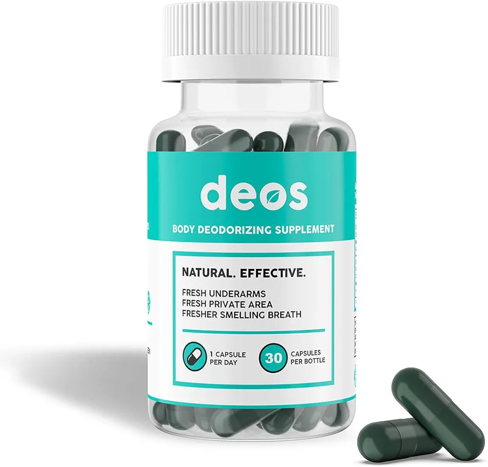 DEOS Internal Deodorant Supplement | Full Body Odor Control | 30 Capsules