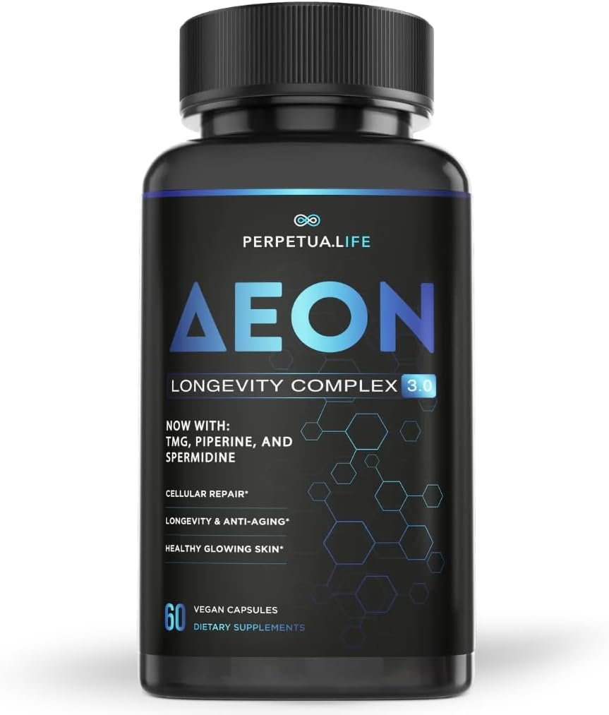 AEON Liposomal NAD+ Longevity Complex, with NAD+, NR, Resveratrol, Quercetin, Fisetin, L Theanine, TMG, EGCG, Spermidine, Astragalus, Anti-Aging Supplement, Vegan, 60 Capsules
