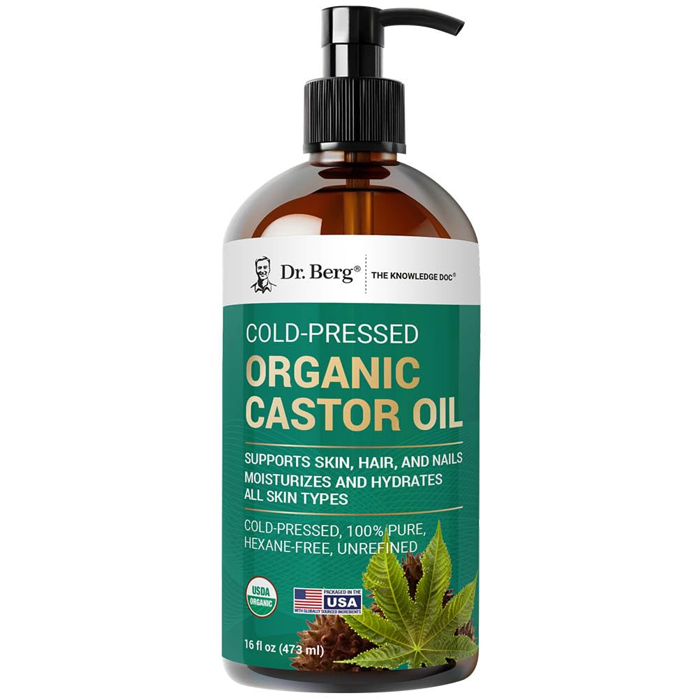 Dr. Berg Organic Castor Oil | Deep Skin Hydration & Wellness Support | 473ml