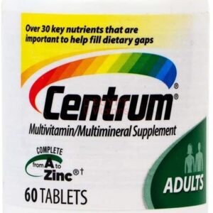 Centrum Multivitamins / Multiminerals for adults Unisex – 60 Tablets سنتروم فيتامينات و معادن متعددة للبالغين من الجنسين 60 حباية