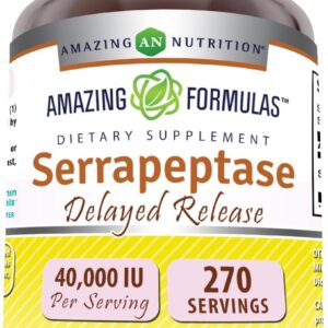 Amazing Formulas Serrapeptase Supplement | 40,000 IU | 270 Caplets