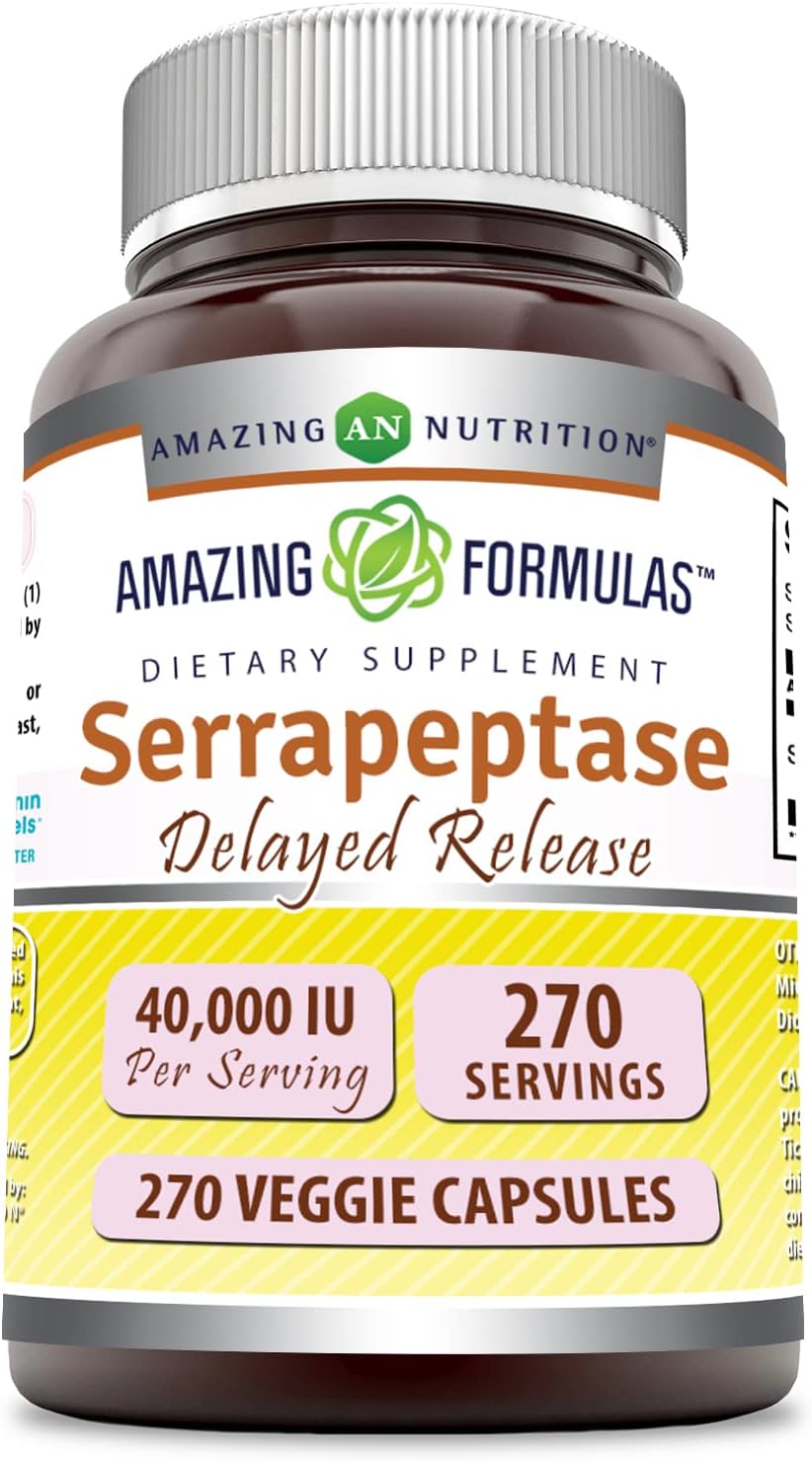 Amazing Formulas Serrapeptase Supplement | 40,000 IU | 270 Caplets