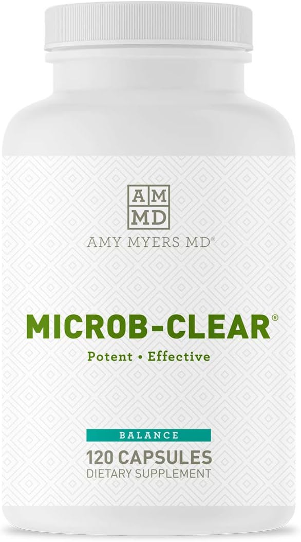 Dr. Amy Myers Microb-Clear Supplement for Gut Health – Supports Healthy Balance in The Gut – Reduce Leaky Gut, SIBO, Bloating, Constipation – Magnesium, Berberine, Caprylic Acid + More – 120 Capsules