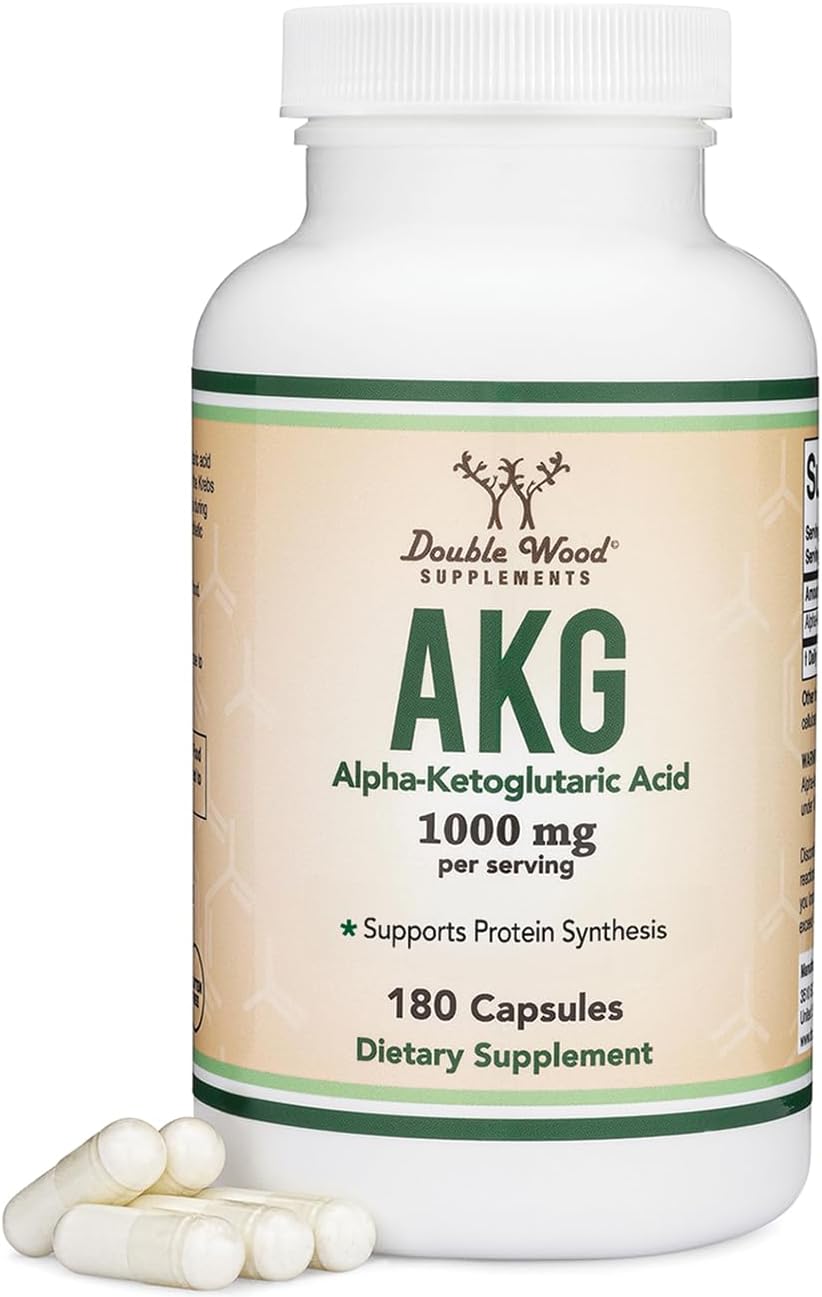 Double Wood AKG Alpha-Ketoglutaric Acid 1000mg | 180 Capsules