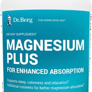 Dr. Berg’s Magnesium Plus Magnesium Glycinate Supplement for Stress, Calm, Relaxation & Sleep Support – Muscle, Cardiovascular Bone Health & Cramp Defense w/ Vitamin D & B6 -150 Vegetarian Capsules