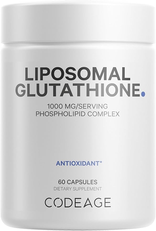 Codeage Liposomal Glutathione 1000 mg | glutathione Antioxidant Phospholipid Complex 60 Capsules
