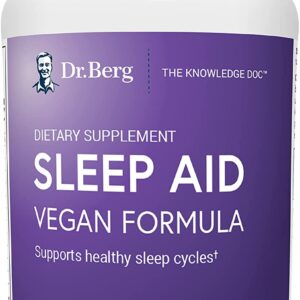 Dr. Berg Sleep Aid Vegan Formula – All-Natural Support for Normal Sleep Cycles to Fight Fatigue & Aid Stress – Best Non-Habit-Forming Supplements-30 capsule